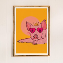 Party Pig Art Print, Living Room Wall - thumbnail 2