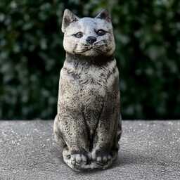 Garden Cat Sculpture Concrete Kitty Figurine Stone Kitten Statue Outdoor Animal Decoration Pet Loss Gift Handmade Art Front Door Decor - thumbnail 2