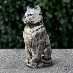 Garden Cat Sculpture Concrete Kitty Figurine Stone Kitten Statue Outdoor Animal Decoration Pet Loss Gift Handmade Art Front Door Decor - thumbnail 1