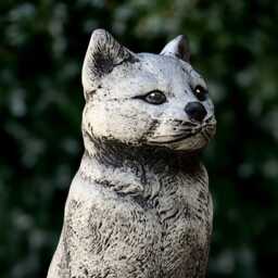 Garden Cat Sculpture Concrete Kitty Figurine Stone Kitten Statue Outdoor Animal Decoration Pet Loss Gift Handmade Art Front Door Decor - thumbnail 4