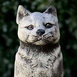 Garden Cat Sculpture Concrete Kitty Figurine Stone Kitten Statue Outdoor Animal Decoration Pet Loss Gift Handmade Art Front Door Decor - thumbnail 3
