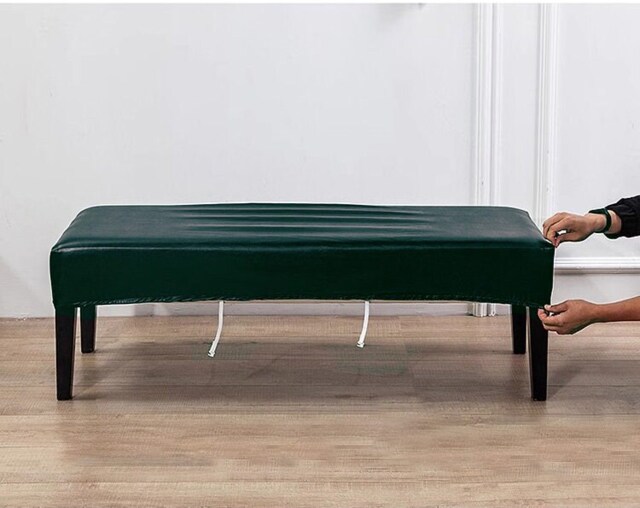 200 Colors, Waxed Faux Leather Custom Seat Pad Cover With Elastic & Buckle Closure, Footrest Cover, Bench Cushion Cover No Bottom - image 1