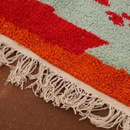 Custom Handmade Wool Moroccan Rug Abstract Multicolored Boujad Azilal Carpet - thumbnail 4