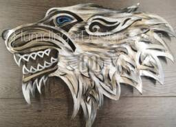 Dire Wolf Metal Wall Art Sculpture - Free Shipping - thumbnail 1