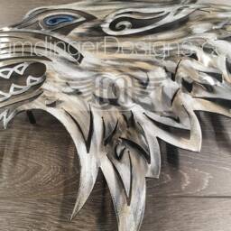 Dire Wolf Metal Wall Art Sculpture - Free Shipping - thumbnail 3
