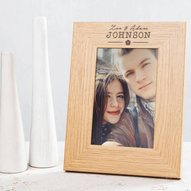 Personalised Engraved Picture Frame - Couples Photo 5Th Wedding Anniversary Gift For Husband Wife Engagement For Couple - image 1