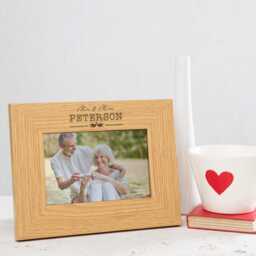 Personalised Engraved Picture Frame - Couples Photo 5Th Wedding Anniversary Gift For Husband Wife Engagement For Couple - thumbnail 3