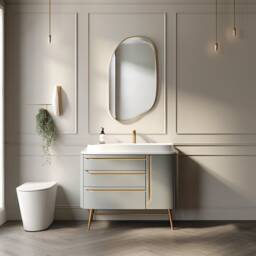 Asymmetrical Wall Mirror Modern Home Decor With Gold Frame - thumbnail 2