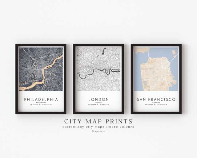 City Map Prints, Custom Any Location, Wall Art, 3 For 2 Offer, Print, Print , Personalised Map, Hometown Poster - image 1