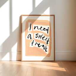 Sweet Treat Kitchen Art Print Hand Painted Abstract, Pink Colorful - thumbnail 1
