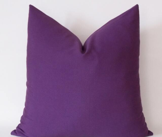 Purple Throw Pillow Cover Cotton Canvas Cushion - image 1