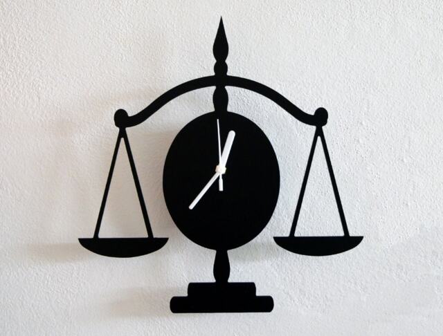 Libra Law Silhouette - Wall Clock - image 1