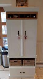 Handcrafted Pine Pantry Larder With Wine Rack, Custom Farrow & Ball Finish - thumbnail 2