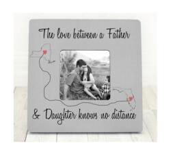 Fathers Day Gift For Dad Picture Frame Personalized Love Between States Long Distance Father - thumbnail 1