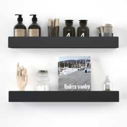 Minimalist Bathroom Shelves Boho Style/Floating Shelf Metal Thin Hidden Wall Mounted Mcm - thumbnail 3