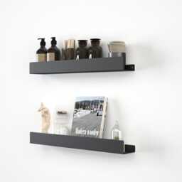 Minimalist Bathroom Shelves Boho Style/Floating Shelf Metal Thin Hidden Wall Mounted Mcm - thumbnail 2