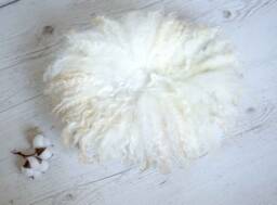 Felted Wool Layer - Curly Wool Felt Blanket Basket Stuffer Cream Layer Photo Prop Baby Photography Props Newborn