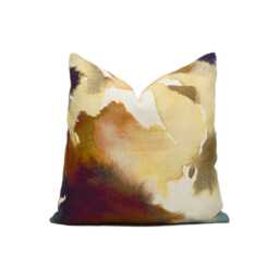 Harlequin - Flores Rust/Ruby Nordic Blue Abstract Watercolour Floral Cushion Cover Handmade Throw Pillow Designer Home Decor - thumbnail 1