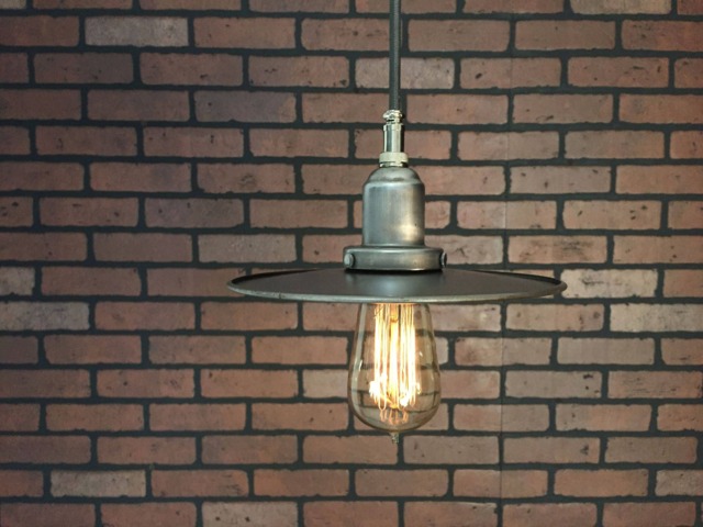 "Industrial Pendant Light -Raw Unfinished Steel 8"" ""Flat"" Shade With Patented ""Huila Connectors" - image 1