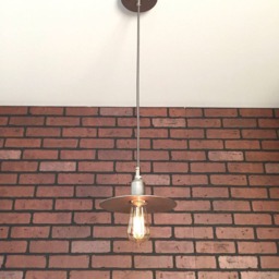 "Industrial Pendant Light -Raw Unfinished Steel 8"" ""Flat"" Shade With Patented ""Huila Connectors" - thumbnail 2
