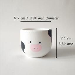 Cow Concrete Planter, Succulent Pots, Gift For Her Or Him, Minimalist Home Decor, Flower Design Flowerpots - thumbnail 4