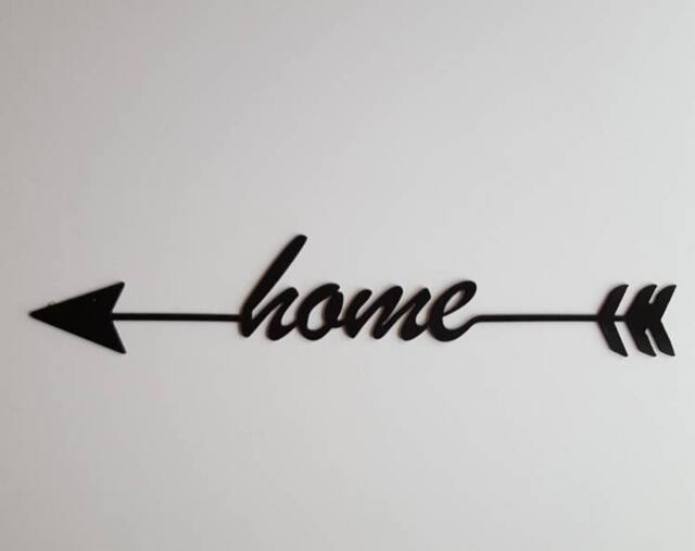 Home Sign. Arrow Metal Wall Art. Decor. Arrow. Black Industrial Metal - image 1