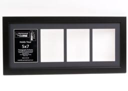 5x7 Black 4 Opening Picture Frame With 10 By 24 Inch Collage Mat To Hold Your Photographs For Name, Photography, Art & Wedding - thumbnail 1