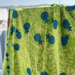 Boho Velvet Suzani Quilt - Handcrafted Embroidered Throw Blanket - thumbnail 2