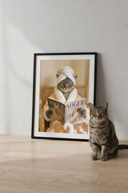 Funny Pet Portraits - Modern Animal Wall Art Cat & Dog Humor Digital Prints - image 1