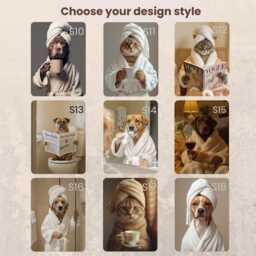 Funny Pet Portraits - Modern Animal Wall Art Cat & Dog Humor Digital Prints - thumbnail 3