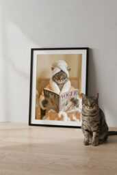 Funny Pet Portraits - Modern Animal Wall Art Cat & Dog Humor Digital Prints - thumbnail 1