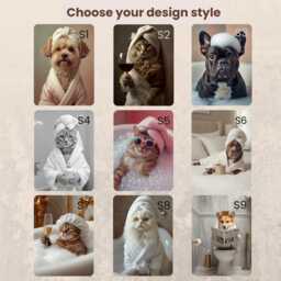 Funny Pet Portraits - Modern Animal Wall Art Cat & Dog Humor Digital Prints - thumbnail 2