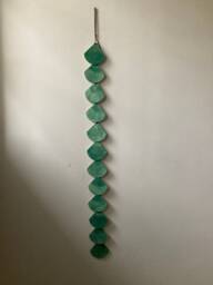 Handmade Ceramic Wall Art Glossy Blue Green Tile Hanging - thumbnail 1