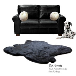 Faux Fur Rabbit Pelt Rug - Plush Sheepskin Style Area Rug, Usa Made - thumbnail 1