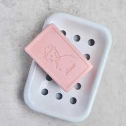 White Enamel Soap Dish With Drip Tray, Bathroom Or Kitchen Holder - thumbnail 3