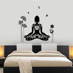 Wall Vinyl Decal Yoga Pose Chakra Asana Studio Decor Room Buddhism Modern Home - #1228Dz - thumbnail 2