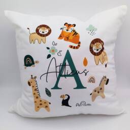 Personalised Safari Animal Cushion - Jungle Pillow Custom Name Nursery Decor - thumbnail 4