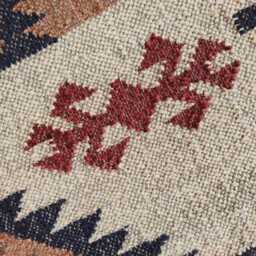 Bespoke Wool Jute Flatweave Kilim Rug - Tribal Diamond Centerpiece Boho Area - thumbnail 3