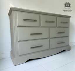 Sage Green Solid Wood Chest Of Drawers -132cm Wide - thumbnail 1