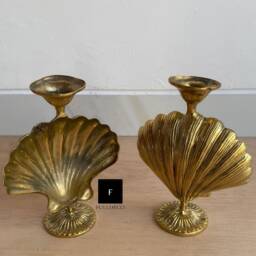 Brass Scallop Leora Candle Holder - Shell - thumbnail 4
