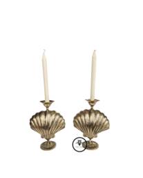 Brass Scallop Leora Candle Holder - Shell - thumbnail 1