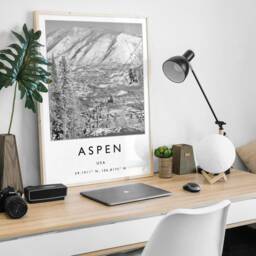Aspen Skiing Poster Usa Travel Print, Winter Sports Art - thumbnail 3