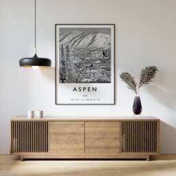Aspen Skiing Poster Usa Travel Print, Winter Sports Art - thumbnail 1