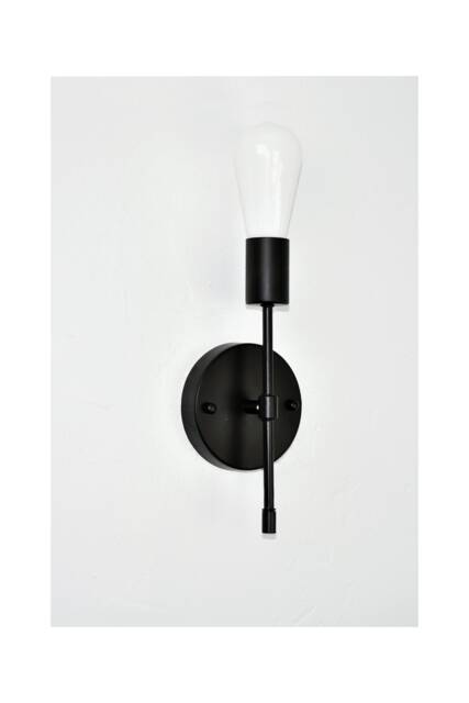 Black Torch Wall Sconce - Single Lamp Fixture Vanity Lighting Bathroom Kitchen Restaurant Industrial Modern - image 1