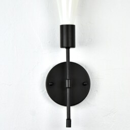 Black Torch Wall Sconce - Single Lamp Fixture Vanity Lighting Bathroom Kitchen Restaurant Industrial Modern - thumbnail 2