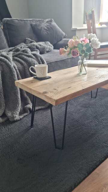 Rustic Reclaimed Wooden Coffee Table With Hairpin Legs - Handmade From Sustainable Timber - image 1