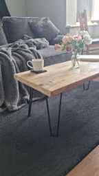 Rustic Reclaimed Wooden Coffee Table With Hairpin Legs - Handmade From Sustainable Timber - thumbnail 1