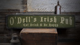 Irish Pub Sign, Eat Drink Be Happy, Decor, Wall Wood Sign - Rustic Hand Made Wooden Sign - thumbnail 1
