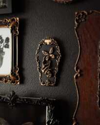 Life & Death, Skeleton Butterfly Coffin Wall Decor/Handmade Gothic Home Ornate Entomology Themed Gap Filler For Goth Gallery - thumbnail 1