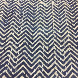 Indigo Chevron Quilt Handmade Cotton Kantha Stitch Bedspread - thumbnail 3